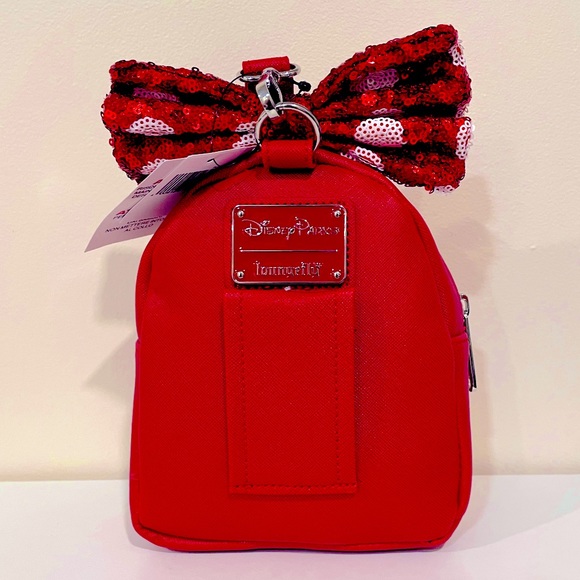 Disney Parks Loungefly Wristlet Bag - Minnie Mouse Bow Polka Dots - Picture 2 of 3